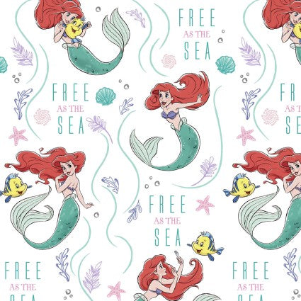 Free As the Sea Little Mermaid Fabric 20266 BTY