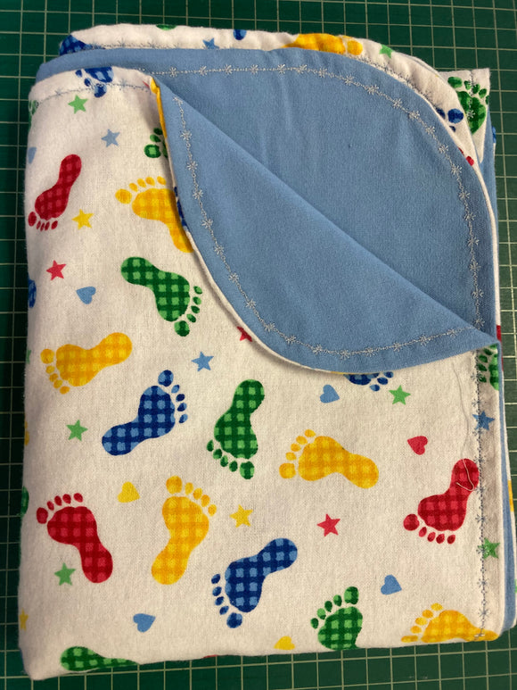 Handmade Receiving Blanket - Primary Feet 35