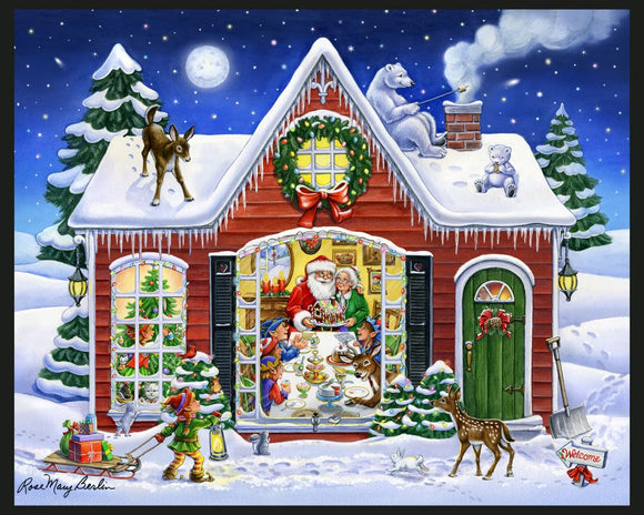 Santa's House by Rose Mary Berlin - Christmas Digital Panel