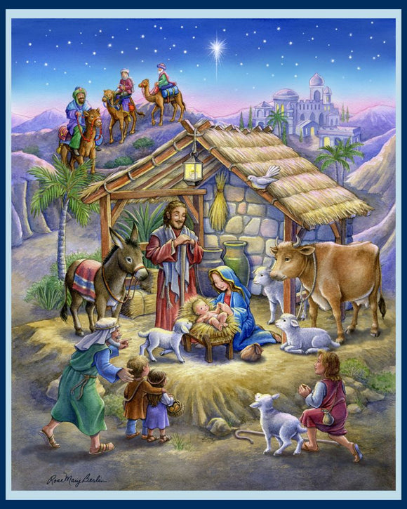 Nativity Scene by Rose Mary Berlin Christmas Digital Panel