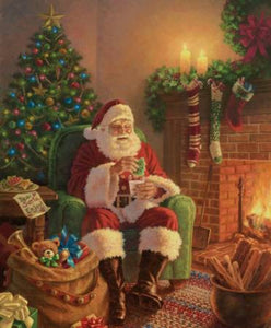 A Classic Christmas Santa Milk & Cookies Digital Panel P9540