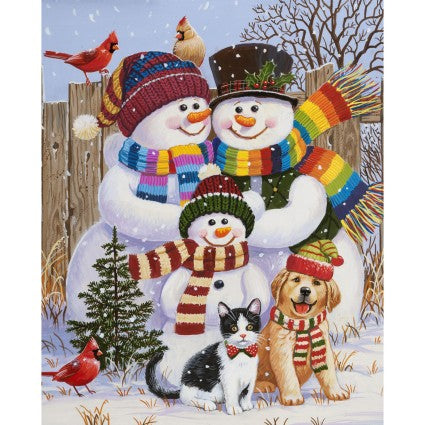 Backyard Snow Family Digital Panel