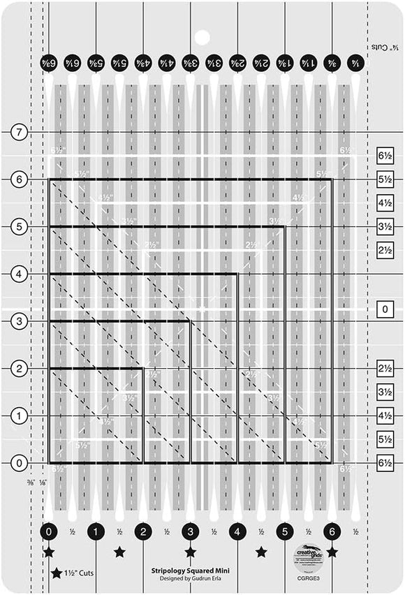 Creative Grids Stripology Mini Quilt Ruler - CGRGE3…