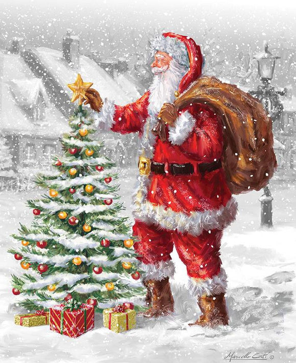 Christmas Wishes Santa's Tree Digital Panel PD15041