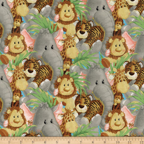 Jungle Babies Packed Animals Fabric 3339-B BTY