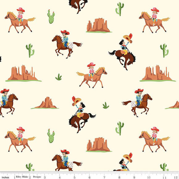 Flannel Lil Buckaroos Giddy Up Cream