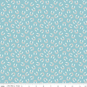 Flannel Lil Buckaroos Horseshoes Aqua