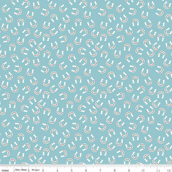 Flannel Lil Buckaroos Horseshoes Aqua