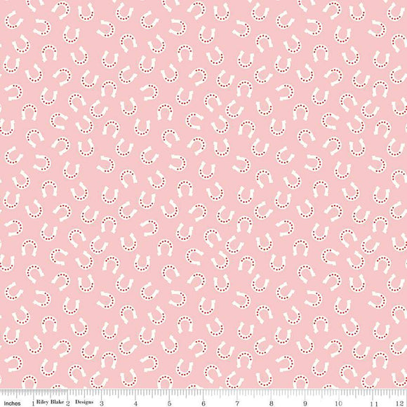 Flannel Lil Buckaroos Horseshoes Pink