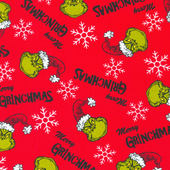 Merry Grinchmas Red Grinch Fabric