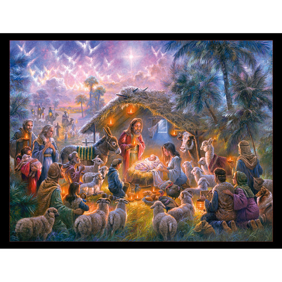 Nativity Black Panel by Abraham Hunter - Christmas Nativity Panel