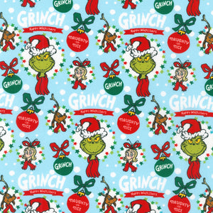 Naughty or Nice Ornaments Grinch Fabric