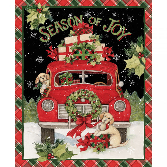 Season of Joy Puppies Christmas Panel