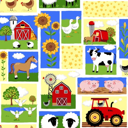 Barnyard Serenade Hay Patch Fabric BTY
