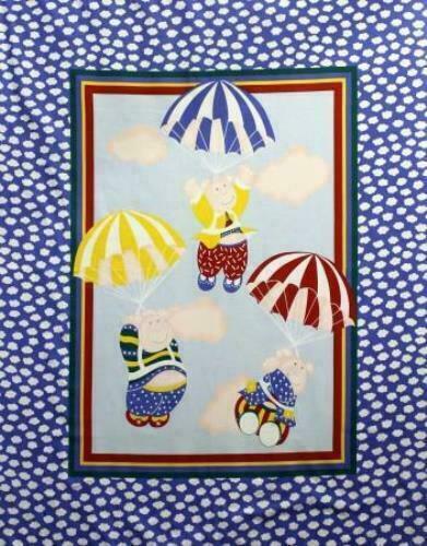 Flying Pigs Baby Quilt Panel 09