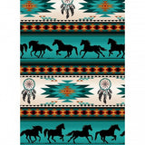 Tucson 497 Turquoise Dreamcatcher Horse Stripe Fabric