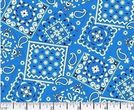 Blazin Bandana Royal Blue Cotton Fabric BTY