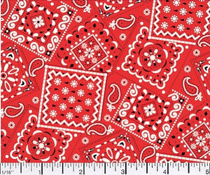 Blazin Bandana Red Cotton Fabric BTY