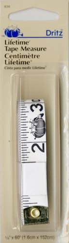 5/8” x 60” white, vinyl tape measure. DRI838