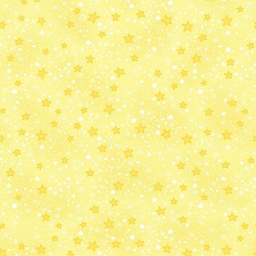 Comfy Flannel Yellow w/ Stars Fabric 9831-44 BTY