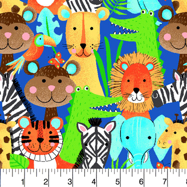 Comfy Flannel Multi Animal Kingdom 0907-77 BTY