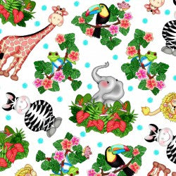 Bazooples Tossed Animal Fabric BTY