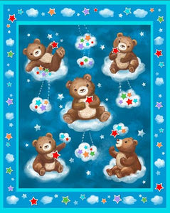 Bears in the Clouds Quilt Top Panel 03