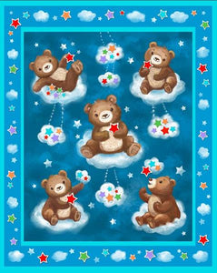 Bears in the Clouds Pre-quilted Panel 03