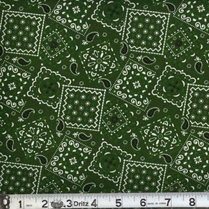 Blazin Bandana Hunter Green Cotton Fabric BTY