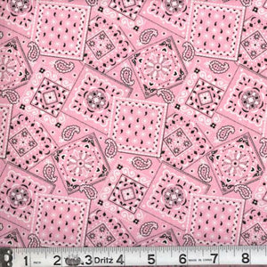 Blazin Bandana Light Pink Cotton Fabric BTY