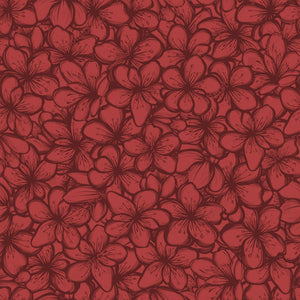 Cherry Bloom Burgundy Cotton Fabric BTY