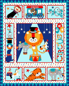 Circus Animals Quilt Top Panel 05