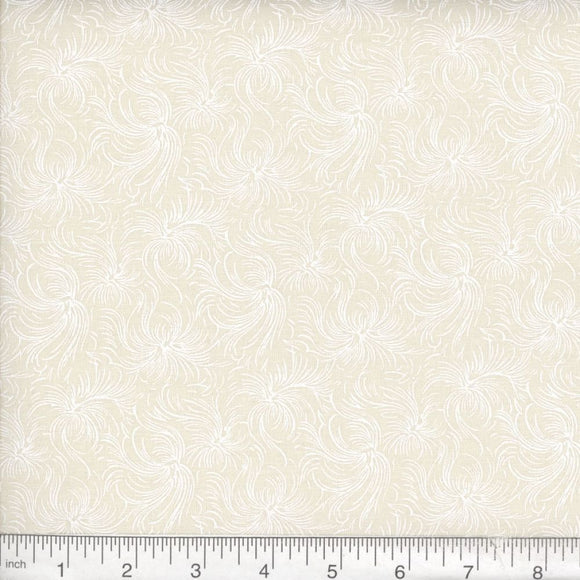 Day Dream White on Natural Cotton Fabric BTY