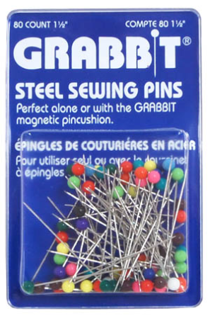 Grabb-IT Steel Sewing Pins 80 Ct 1 1/2