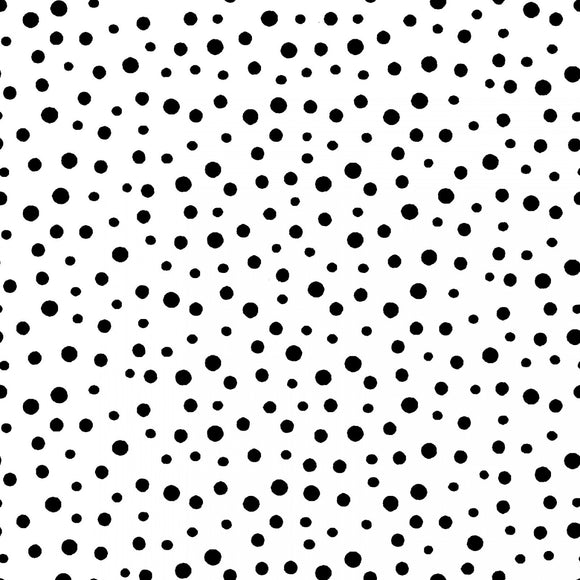 Susybee Irregular Dot White/Black Fabric BTY