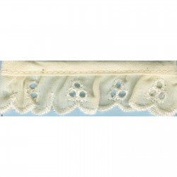 1 3/4" Ivory Ruffled Eyelet Lace Trim by the Yard