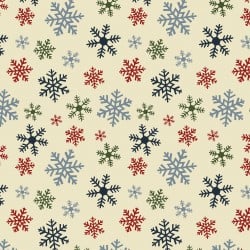 Jingle Bell Snowflakes Flannel Fabric BTY