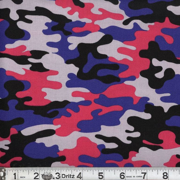 Kickin Camo Psychedelic Cotton Fabric BTY