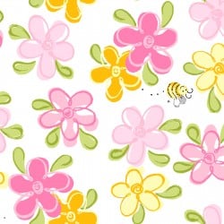 Susybee Lal the Lamb Flowers Fabric BTY