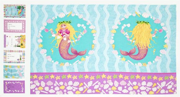 Mermaid Wishes Panel Fabric