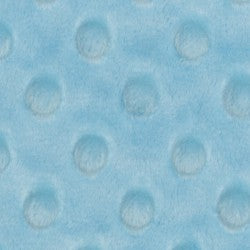 Minky Dimple Dot Baby Blue Fabric BTY 60" Wide