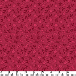 Nifty Floral Tonal Burgundy Cotton Fabric BTY