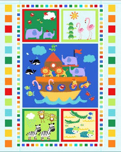 Noah's Ark Paradise Quilt Top Panel 10