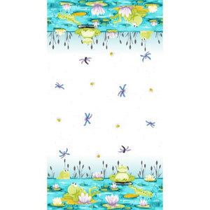 Paul's Pond Susybee Border Print - Frogs Toads Lilypads