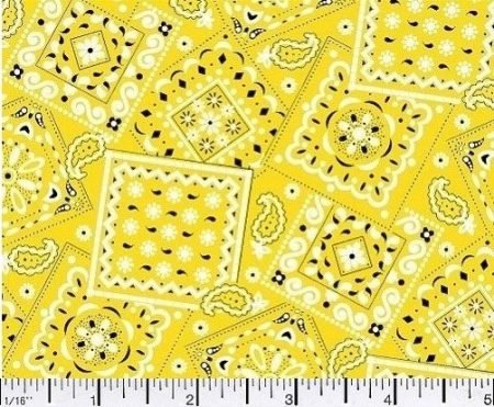 Blazin Bandana Yellow Cotton Fabric BTY