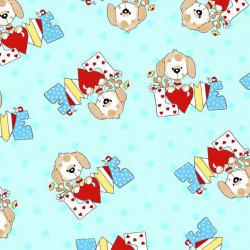 Comfy Flannel Puppies Fabric 0788-11 BTY