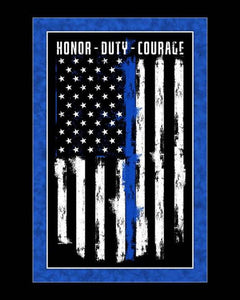 Honor Duty Courage Blue Flag Digital Panel