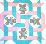 Bears Intertwined Handmade Baby Quilt*