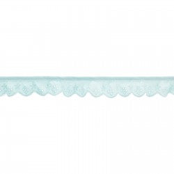 1 1/8" Powder Blue Eyelet Lace Trim by the Yard