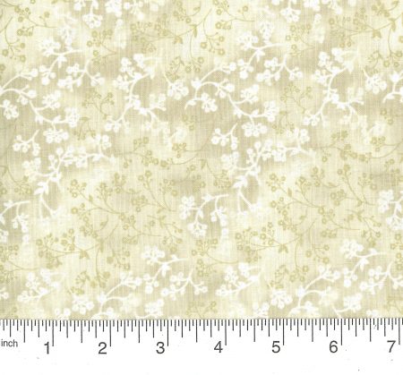 Razzle Dazzle White Natural Floral Tone on Tone Fabric BTY